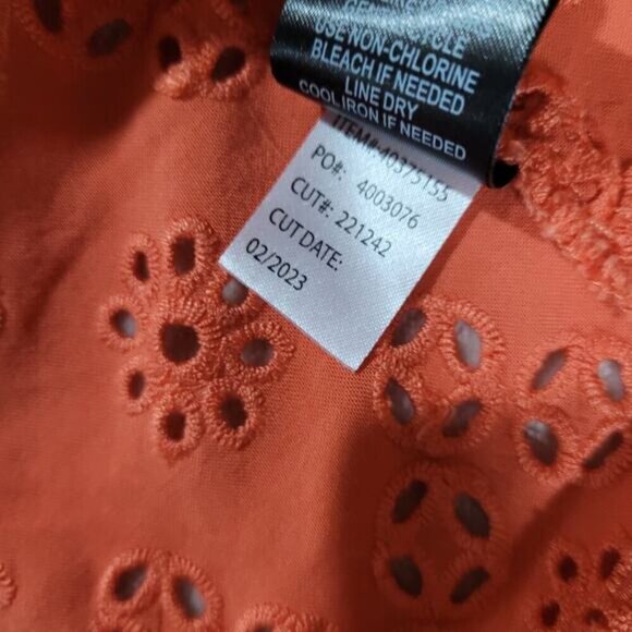 Torrid Coral Eyelet Ruffle Tie Front‎ Tank Top - Size 4X - Picture 8 of 10